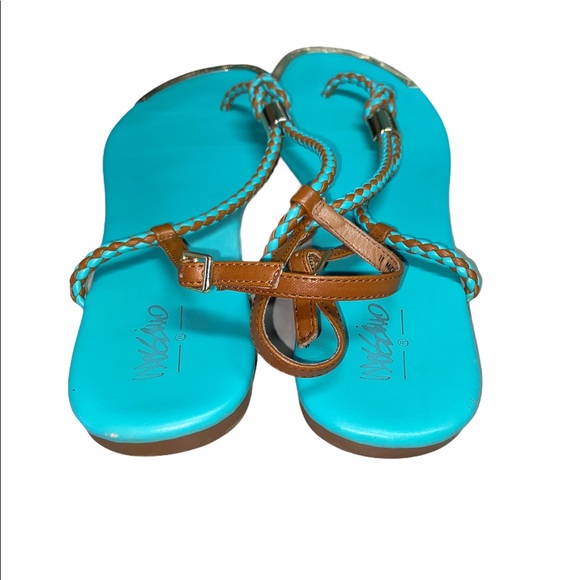 Mossimo Turquoise Teal Braided Sandal - Picture 4 of 6